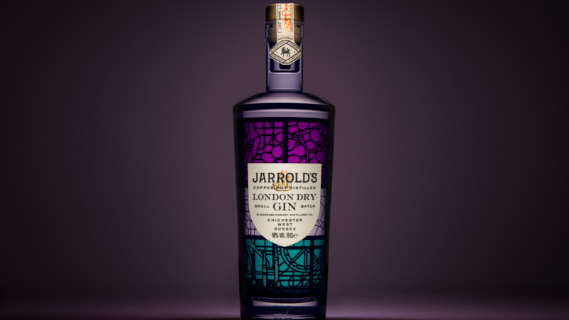 gin against a purple background