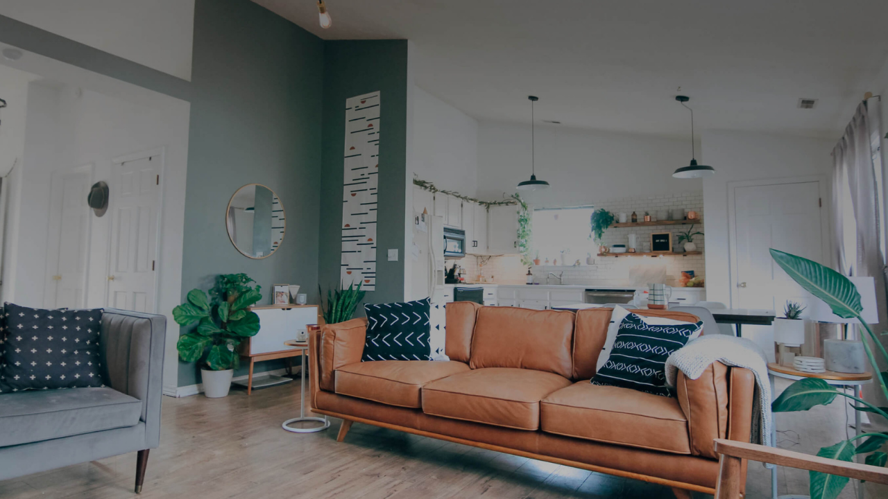 brown leather chair in sitting room