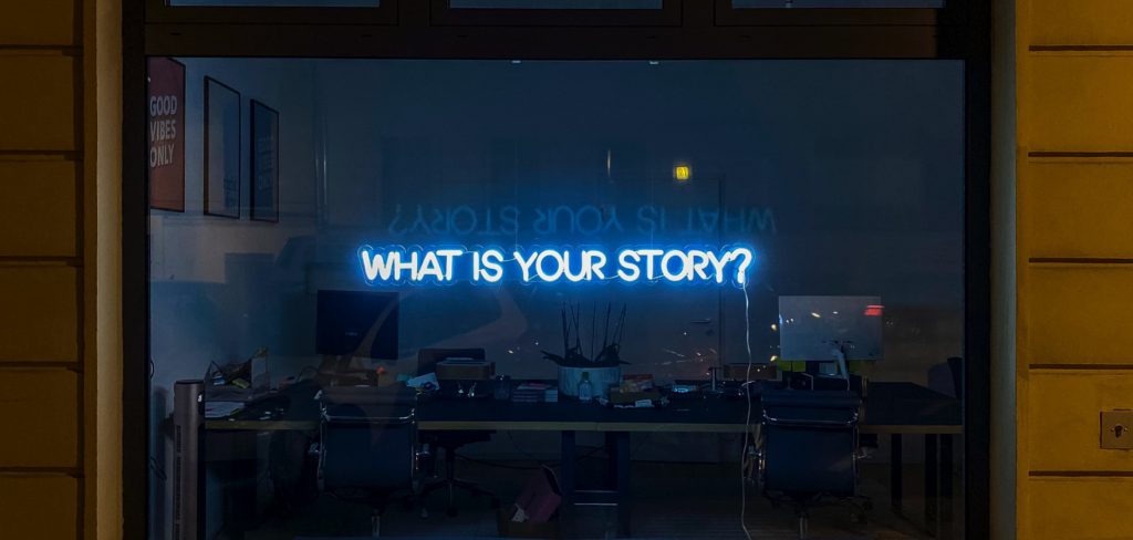 neon sign whats your story