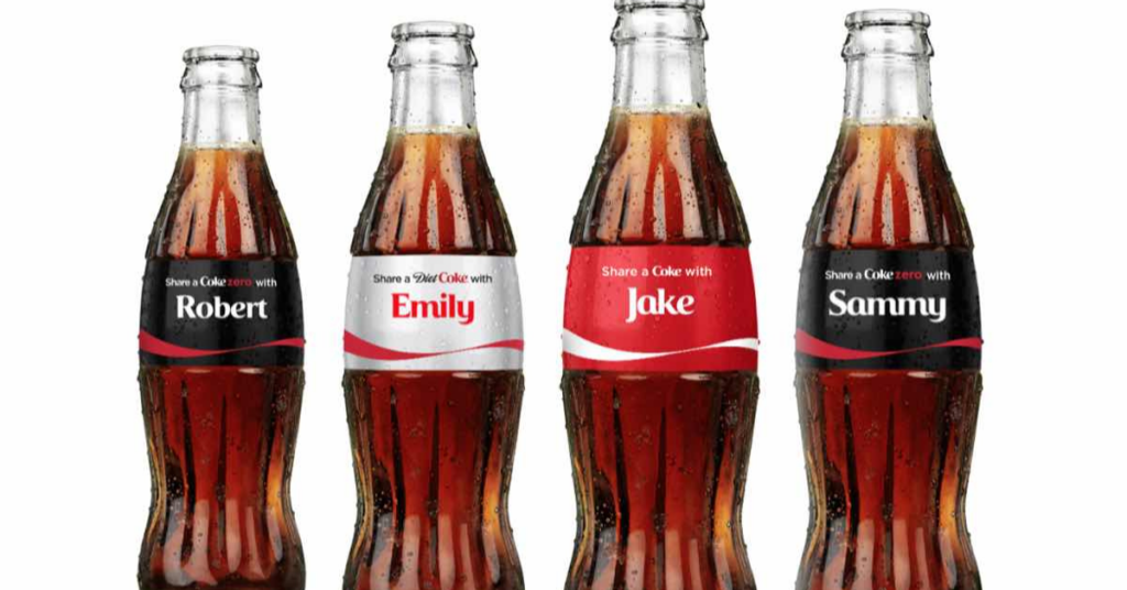 coke bottles with names