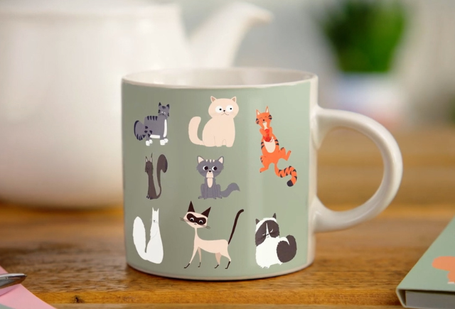mug with cat animations