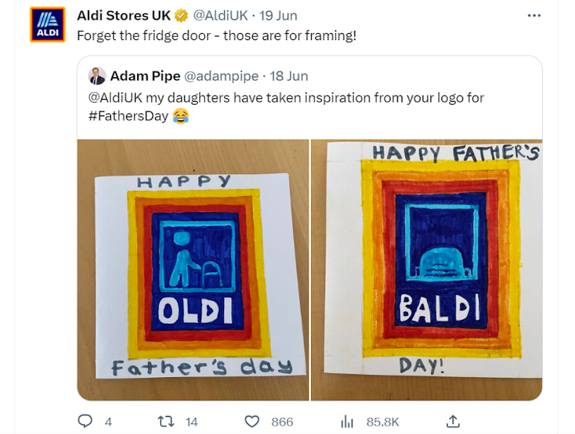 Aldi twitter post