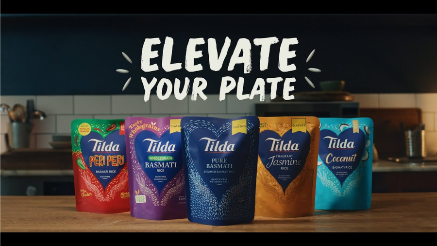 5 packets of Tilda rice on a kitchen surface